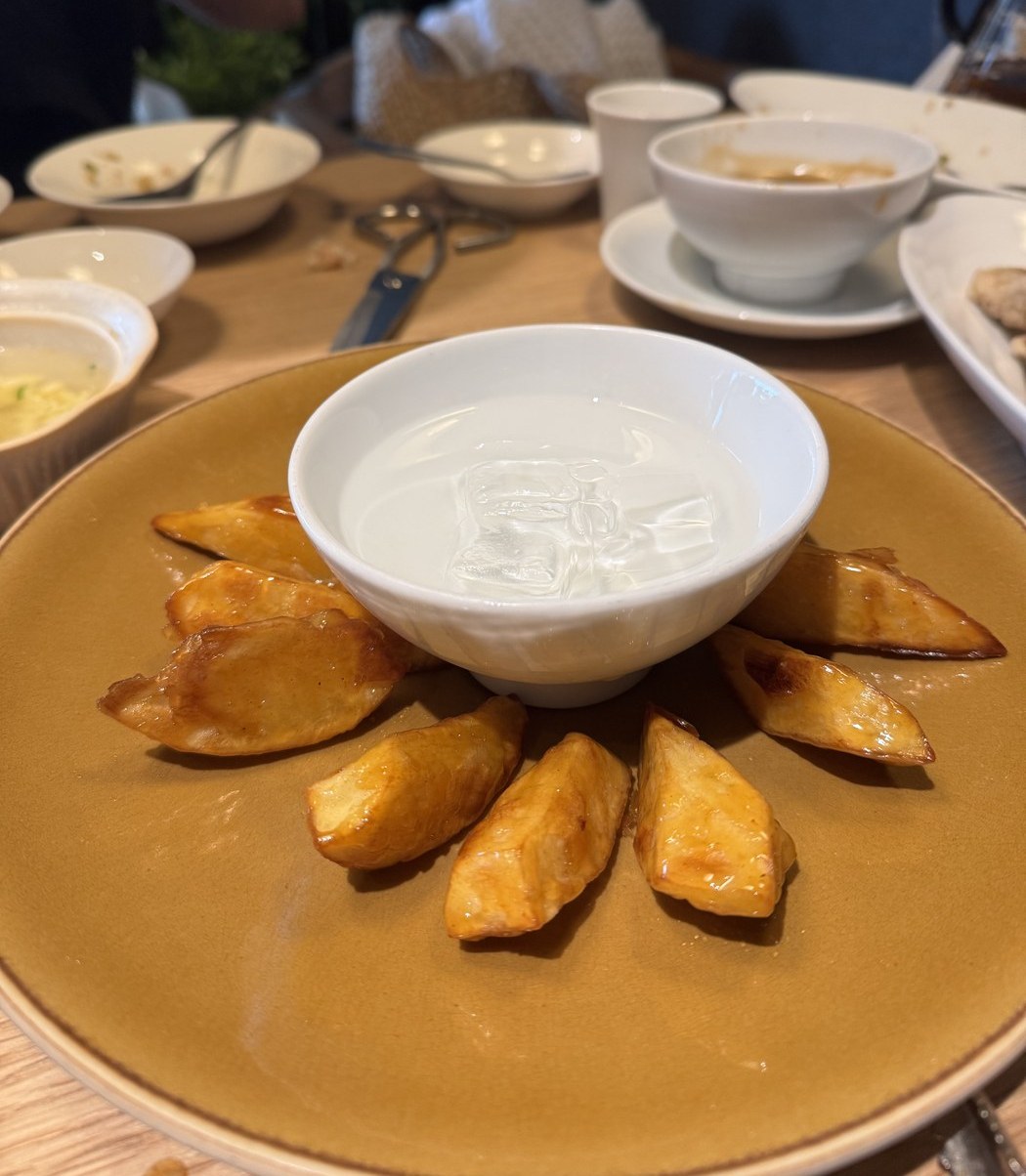 js가든 고구마맛탕과 얼음물